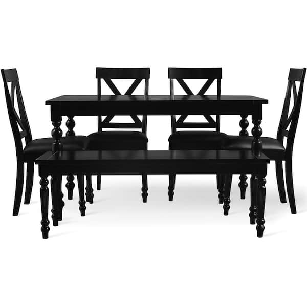 Black 6 piece dining set discount