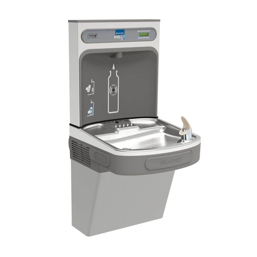 Elkay LZWS-ERFP8-RF EZH2O Retrofit Bottle Filling Station with Soft Sides Fountain Filtered 8 GPH Stainless 