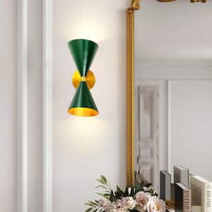 Winston 2-Light Green Wall Sconce with Light Direction of Up and Down