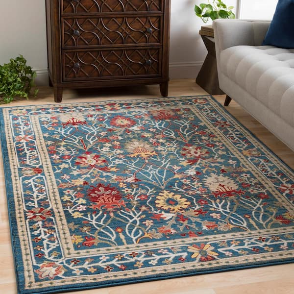 Articlave Navy Doormat 3 ft. x 5 ft. Area Rug