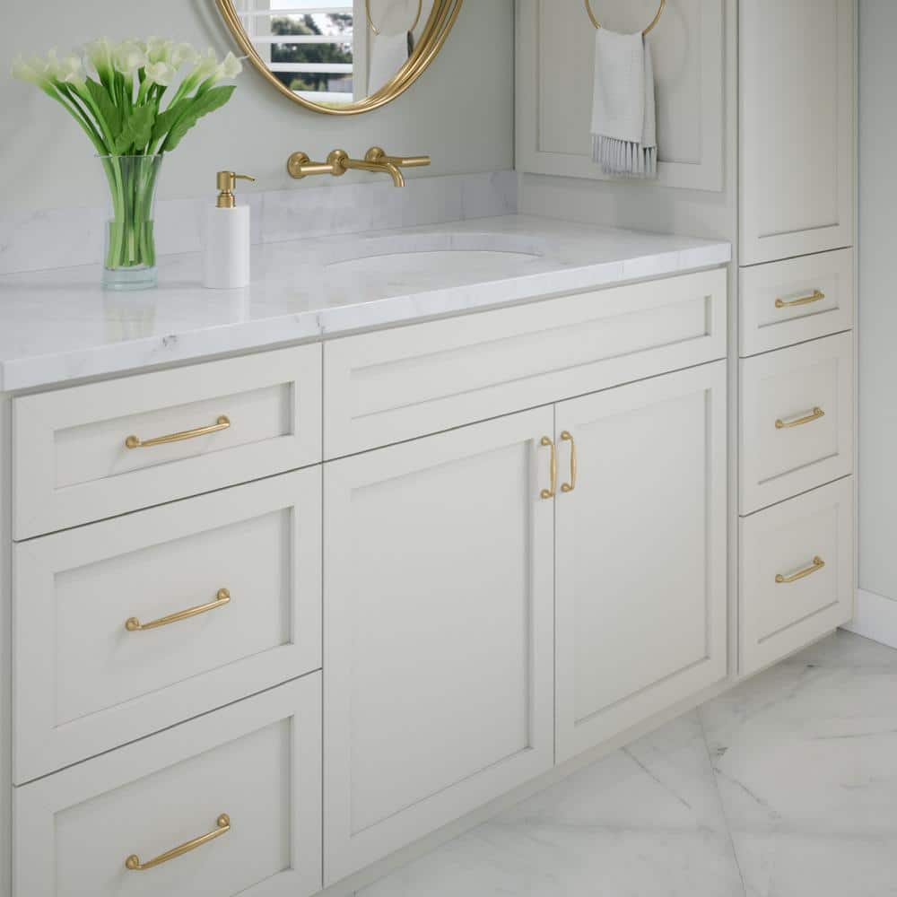 Satin Brass 6.25'' Modern Bar Pull Multipack with Mounting Hardware