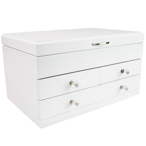 White wooden shop jewelry box