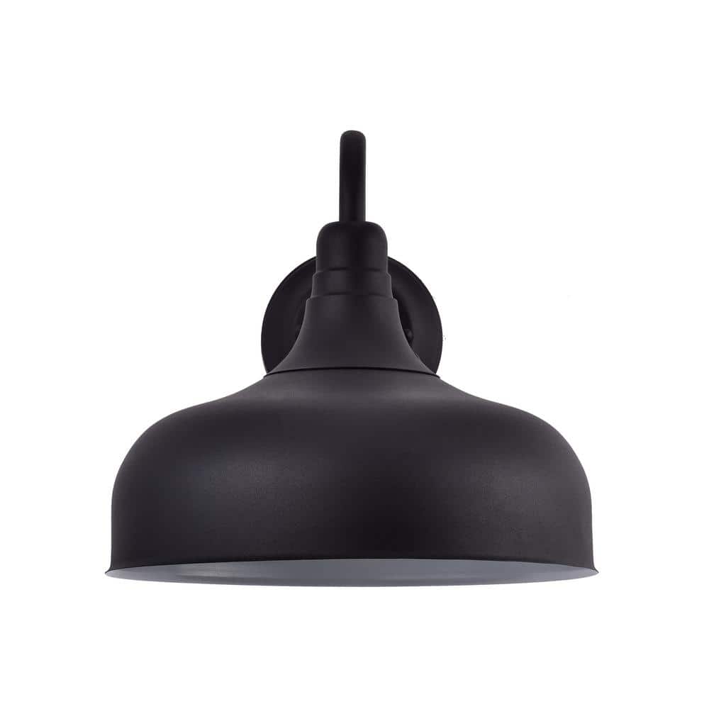 Matte Black Industrial LED Outdoor Barn Light Sconce