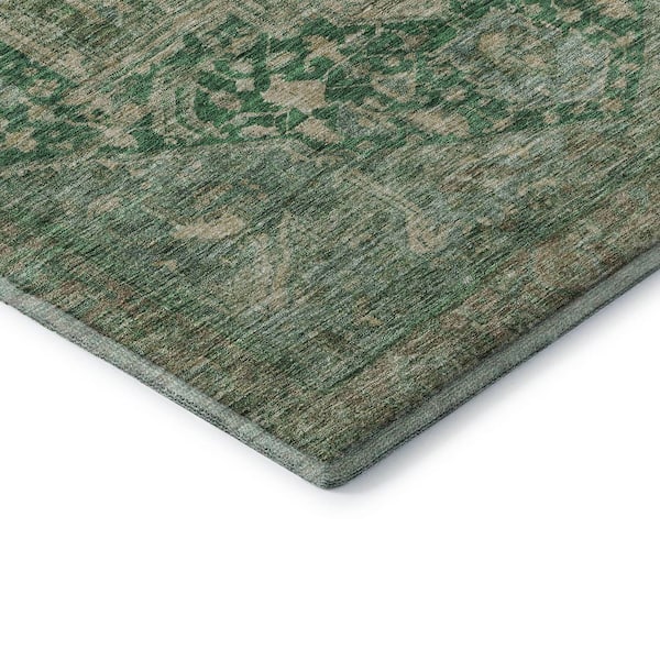 Mayfield Premium Machine Washable Abstract AMF1240 Emerald 10 ft. x 14 ft. Area Rug