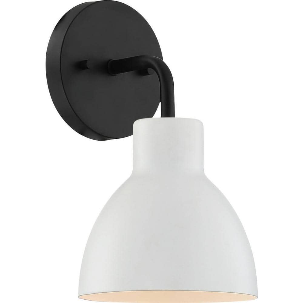Matte Black and White Dimmable Vanity Sconce