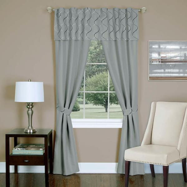 ACHIM Silver Rod Pocket Room Darkening Curtain - 55 in. W x 63 in. L