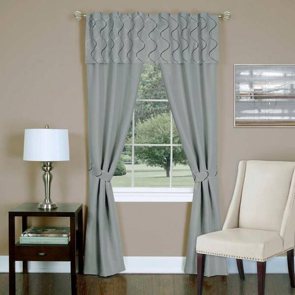 ACHIM Silver Rod Pocket Room Darkening Curtain - 55 in. W x 84 in. L