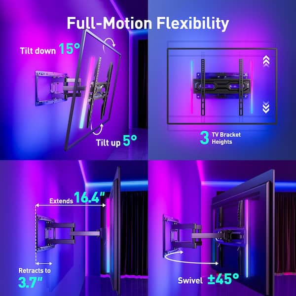PERLESMITH Full Motion TV Wall Mount for 32-65 in. with