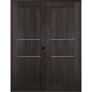 Vona 07 2H Gold 64 in. x 80 in. Left Hand Active Veralinga Oak Wood Composite Double Prehung Interior Door