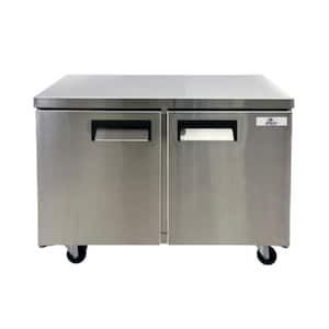 48 in. W 12 cu. ft. Auto/Cycle Defrost Commercial Undercounter Upright Freezer in Stainless