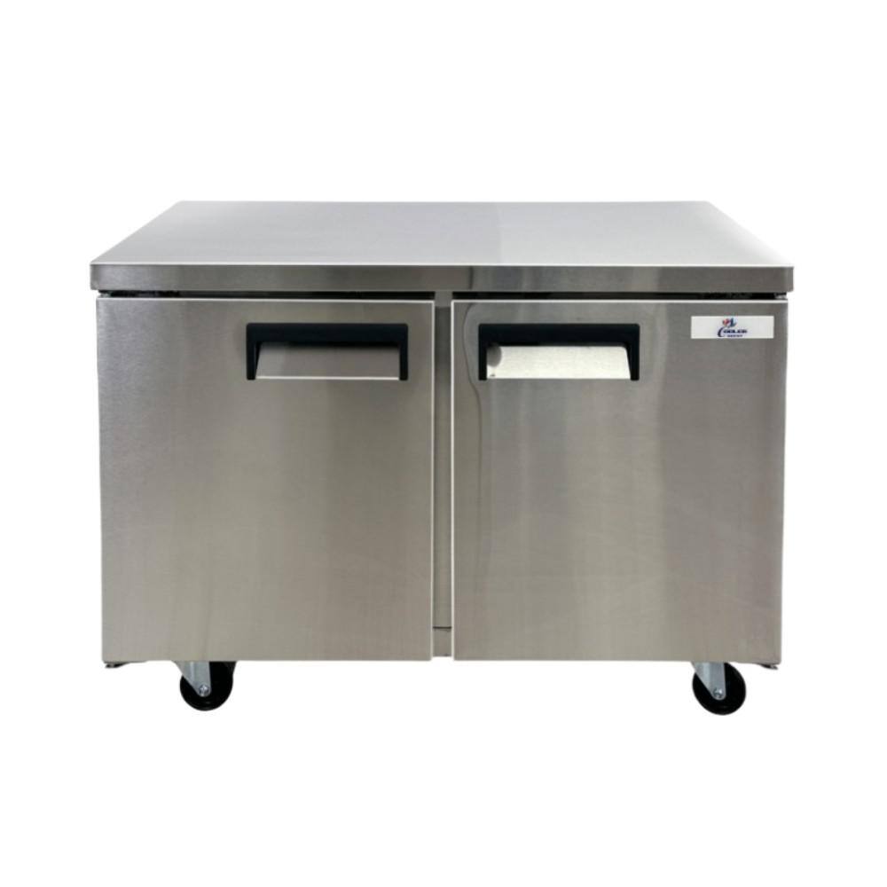 Cooler Depot 48 in. W 12 cu. ft. NSF Auto/Cycle Defrost Commercial Undercounter Upright Freezer in Stainless
