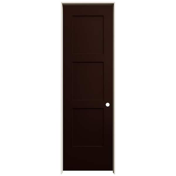 JELD-WEN 24 in. x 80 in. Birkdale Espresso Stain Left-Hand Smooth Hollow Core Molded Composite Single Prehung Interior Door