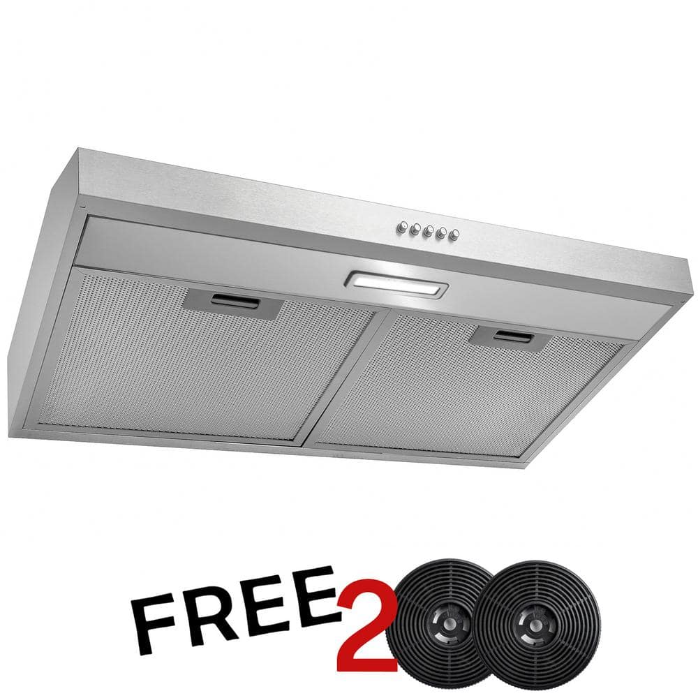 24" Stainless Steel Convertible Under Cabinet Range Hood with Charcoal Filters