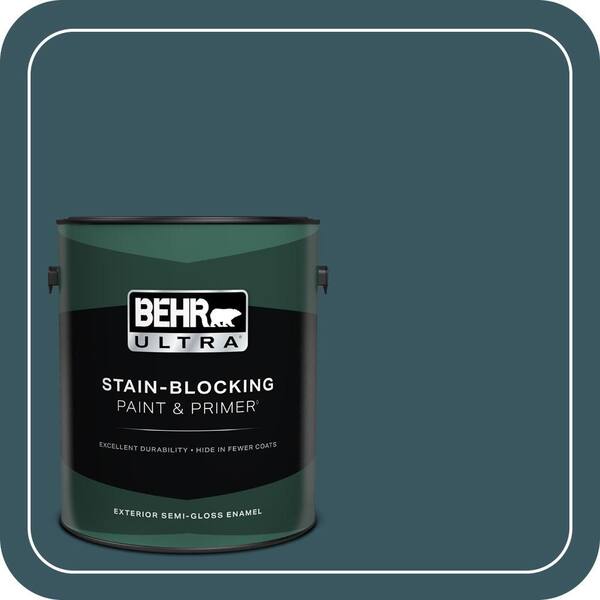 BEHR ULTRA 1 gal. #520F-7 Kingfisher Semi-Gloss Enamel Exterior Paint & Primer