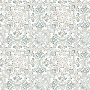 Pink Concord Coral Medallion Wallpaper Sample