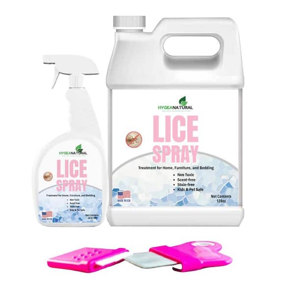 Hygea Natural Lice Spray for Furniture and Bedding Kit Odorless Non Toxic Safe- Includes Spray Gallon Refill and Comb Insect Killer