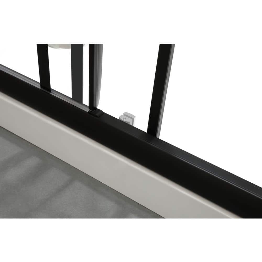 FELYL 48" x 72" Black Framed Sliding Shower Door with Clear Glass