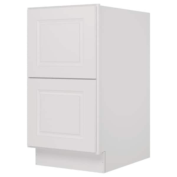 HOMEIBRO 18 in. Wx24 in. Dx34.5 in. H in Raised Panel Dove Plywood Ready to Assemble Drawer Base Kitchen Cabinet with 2 Drawers
