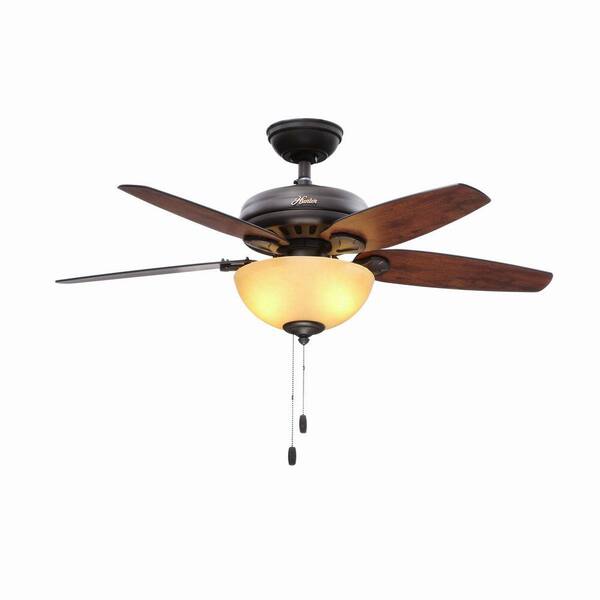 Hunter Stratford 44 in. Indoor New Bronze Ceiling Fan with Light