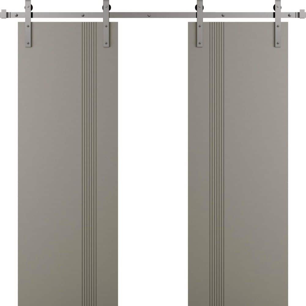 0112 56 in. x 84 in. Sold Core Dove Grey Color Wood Sliding Barn Door with Hardware Kit price history on PriceWatchPro