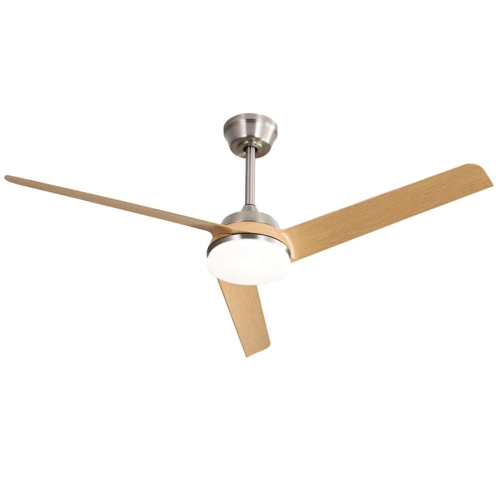 52 in.Indoor Brushed Nickel Ceiling Fan with 22W LED Light and Remote Contr
