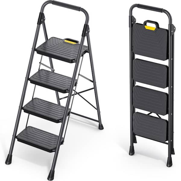 4.2 ft. Metal Lightweight Step Ladder (9 ft. Reach) with Safety Lock Design 800 lb. Load Capacity Type IAA Duty Rating