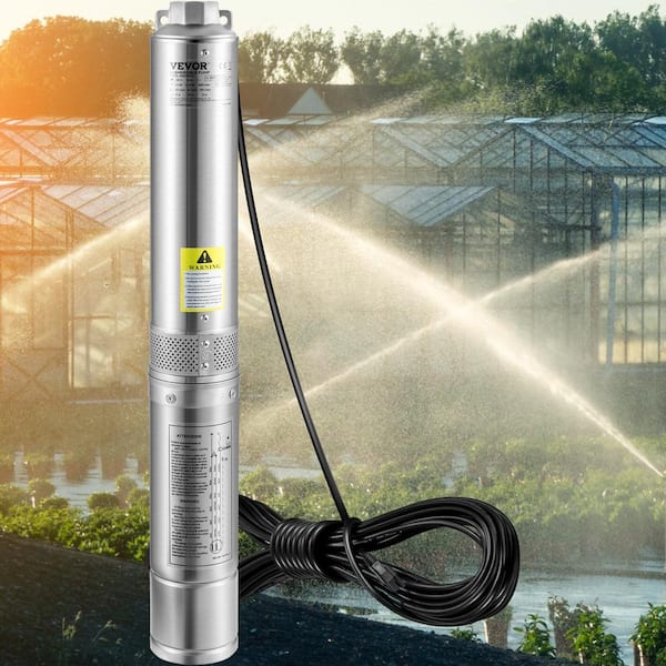 Deep Well Submersible Pump 0.5 HP 115-Volt 28 GPM Flow 167 ft. Head Water Pump with 33 ft. Electric Cord for Home Use