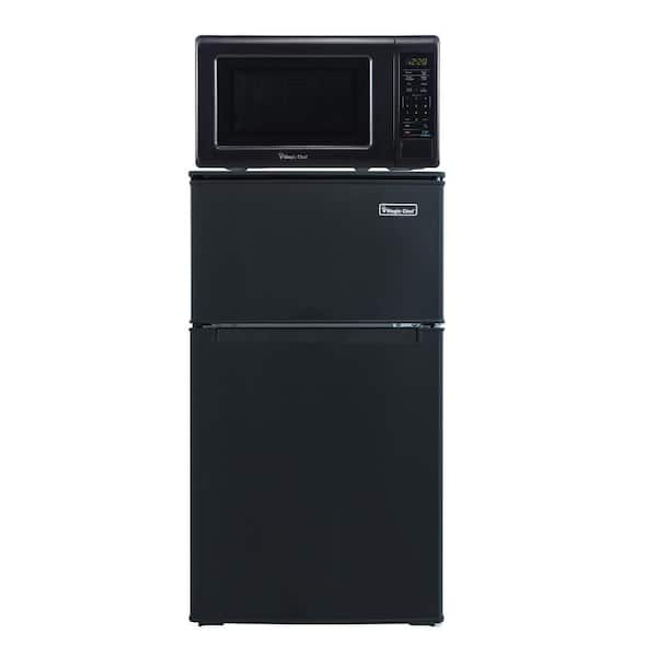 Magic Chef 3 1 Cu Ft Mini Fridge In Black And 0 7 Cu Ft Microwave Combo Hmdr310be The Home Depot
