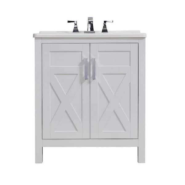 stufurhome Stufurhome Hathaway 30 in. x 34 in. White Engineered Wood Laundry Sink