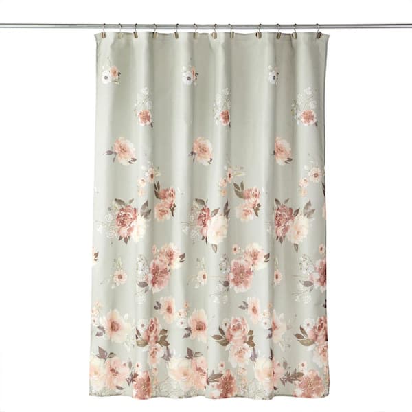 Saturday Knight Holland Floral 72 in. Shower Curtain in Sage