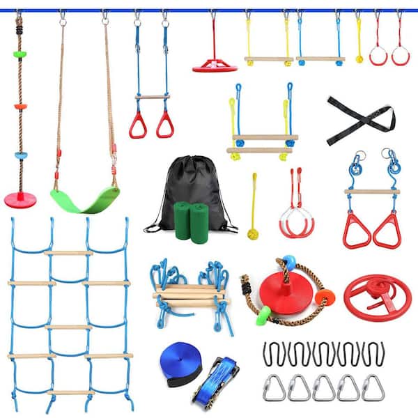 Ninja Obstacle Course 720 in. L x 2 in. W x 1 in. H Utility Vehicle with Obstacle Set for Backyard and Gym