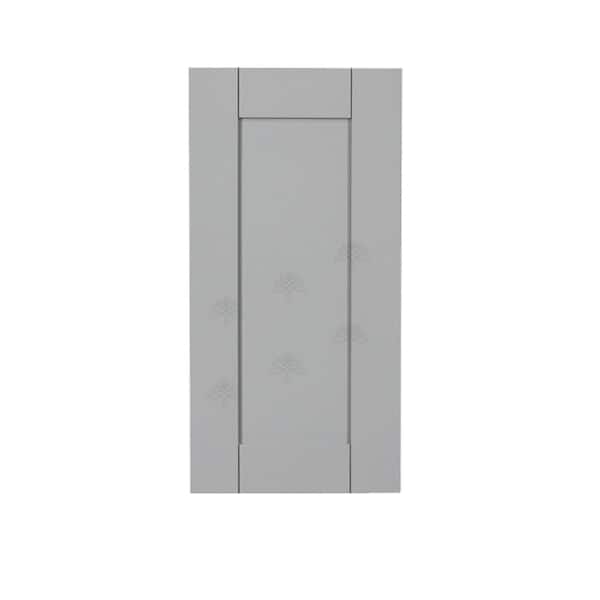 LIFEART CABINETRY Anchester Assembled 15x36x12 in. Wall Cabinet with 1 Door 2 Shelves in Light Gray