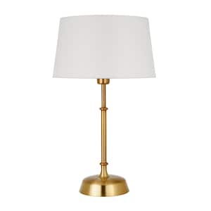 Derek 24 in. Brass Finish Table Lamp with Fabric Shade