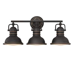 Boswell 23-1/2 in. 3-Light Oil-Rubbed Bronze with Highlights Vanity Light