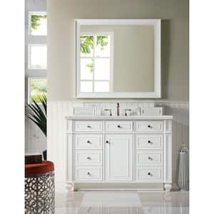 Bristol 48 in. W x 23.5 in. D x 34 in. H Single Vanity in Bright White with Quartz Top in Eternal Jasmine Pearl