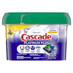 Cascade Platinum Plus Clean Lemon Scent Dishwasher Detergent Pods (28-Count)