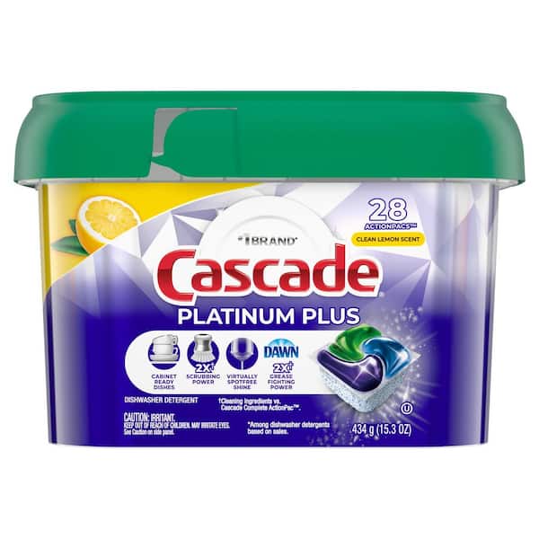 Platinum Plus Clean Lemon Scent Dishwasher Detergent Pods (28-Count)