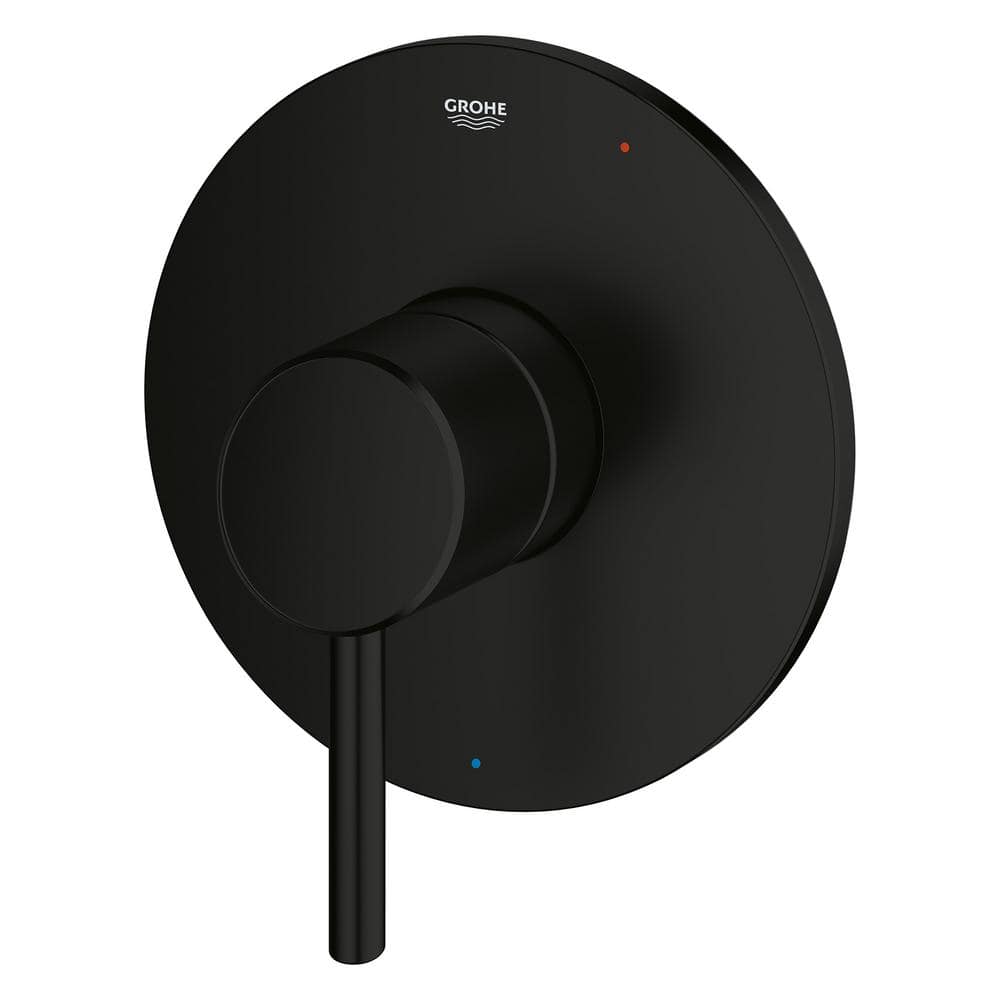 Matte Black Modern Wall-Mounted Shower Handle Lever