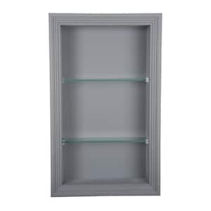 Nantucket 3.5 in. x 15.5 in. x 19.5 in. Primed Gray Wood Recessed Wall Niche