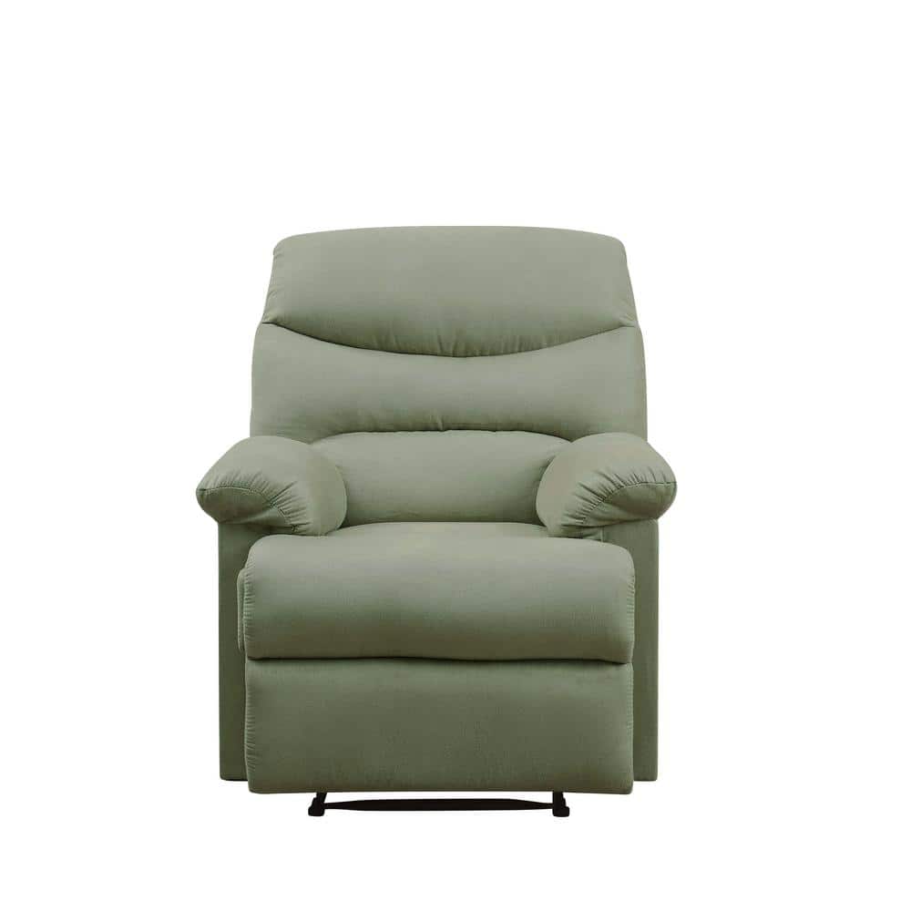 Sage Microfiber Recliner with Massage and Wood Frame