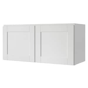 Westfield Feather White Wood Shaker Stock Assembled Wall Kitchen Cabinet (30 in. D x 12 in. W x 14 in. H)