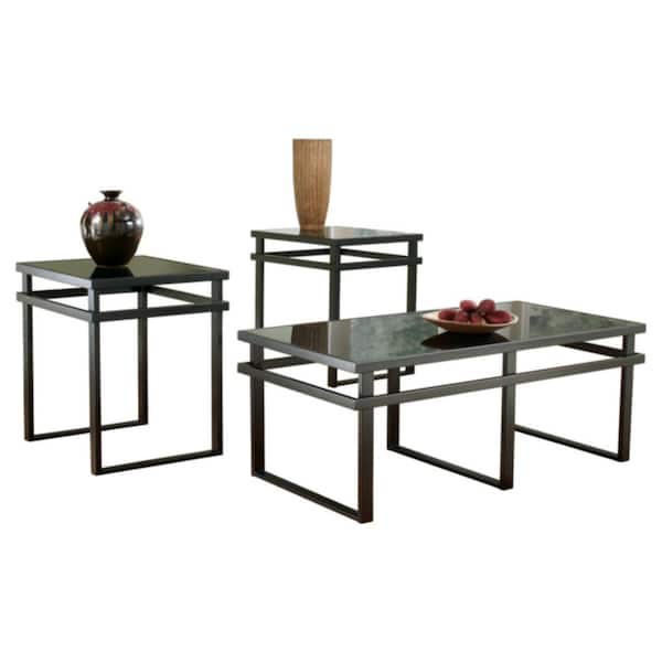Signature DESIGN BY ASHLEY Laney 47 in. White Rectangle Glass Coffee Table