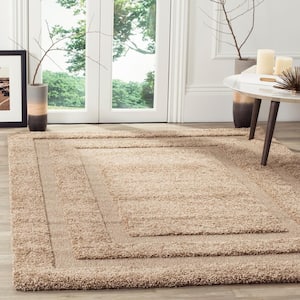 Florida Shag Beige Doormat 2 ft. x 4 ft. Border Area Rug