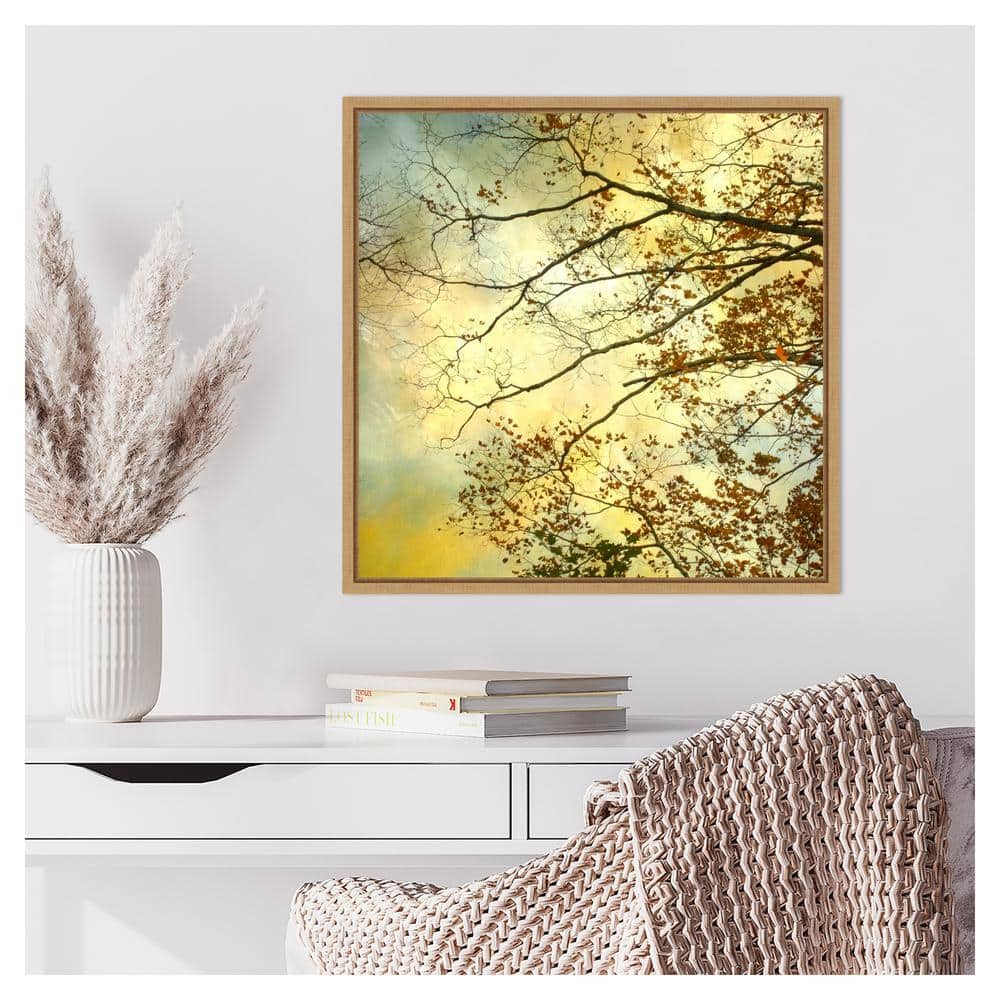 Storm Clouds II 22"x22" Maple Framed Canvas Wall Art