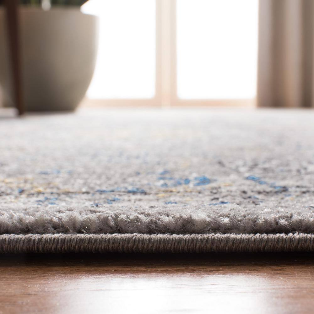 Evoke Dark Grey and Yellow High Pile Synthetic Area Rug