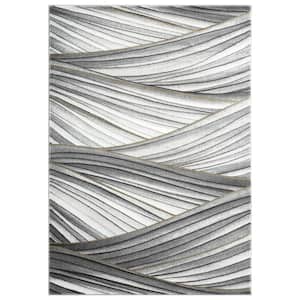 Luna Grey 6 ft. x 9 ft. Abstract Polyester Area Rug