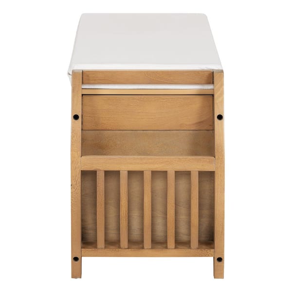 Nestfair 42 in. W Natural Retro Multifunctional Shoe Storage