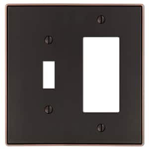 Ansley 2 Gang 1-Toggle and 1-Rocker Metal Wall Plate - Aged Bronze