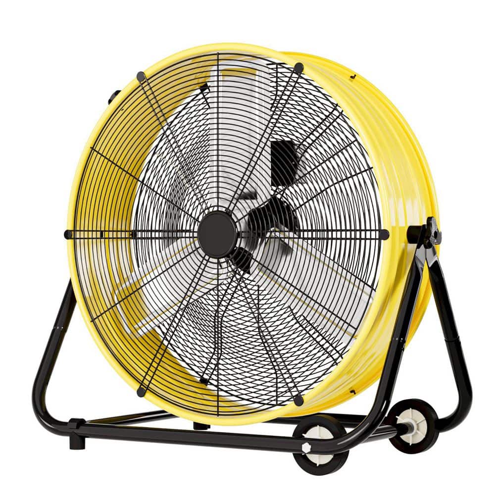 24 in. 3 Fan Speeds Floor Fan in Yellow with Adjustable Tilt price history on PriceWatchPro