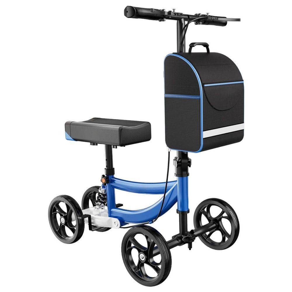 JFVKAF All Terrain Foldable Knee Scooter Walker 13 Inch Wide PU